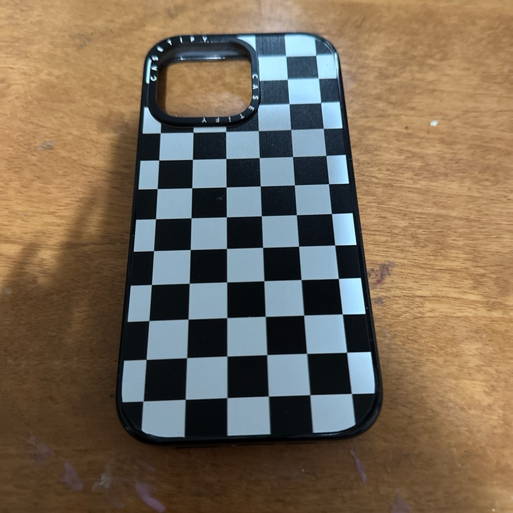 Black & White Checkered 15 pro max case from casetify